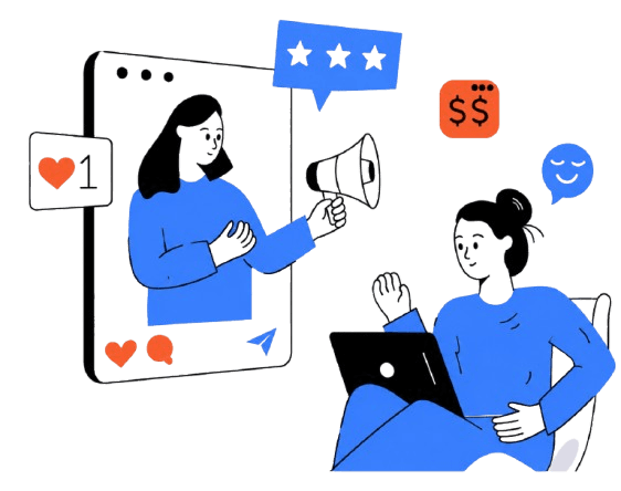Social Media Marketing Hero Illustration